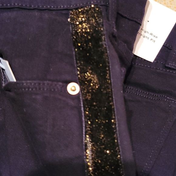 Frame Le high Straight Velvet Tux Step Up Hem Jean in Noir Sz 25 NWT - Picture 9 of 9